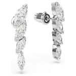 Mesmera earrings Marquise cut, White, Rhodium plated